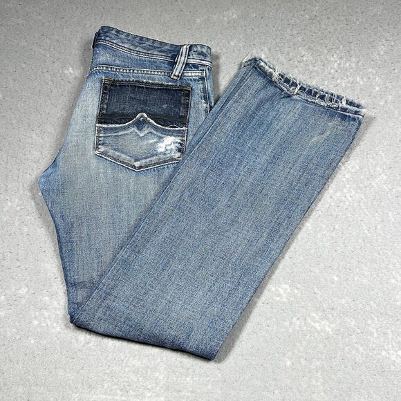 Diesel ZAF Distressed Wash Denim Jeans Button Fly Light Wash W32 L32 - Picture 1 of 15